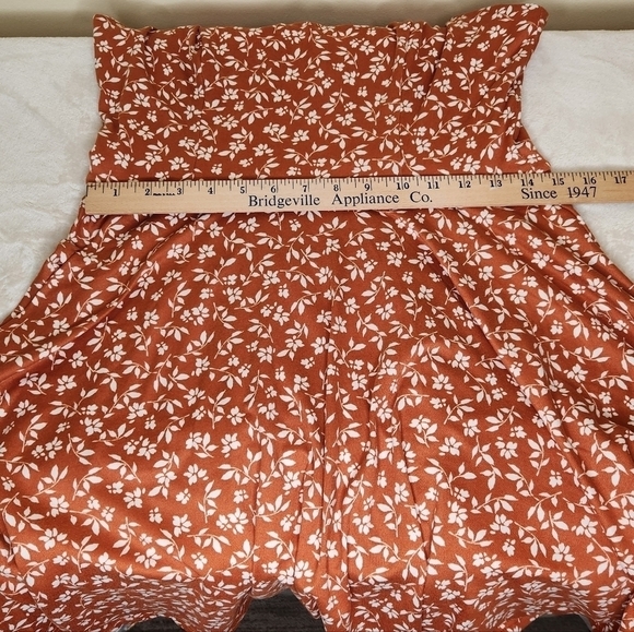 NWOT The General Good Strappy Brushed Knit Dress Rust Orange and White S… - Picture 8 of 14